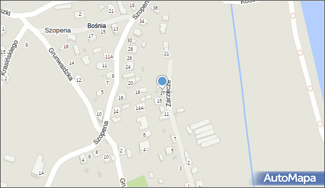 Radymno, Zarzecze, 17, mapa Radymno