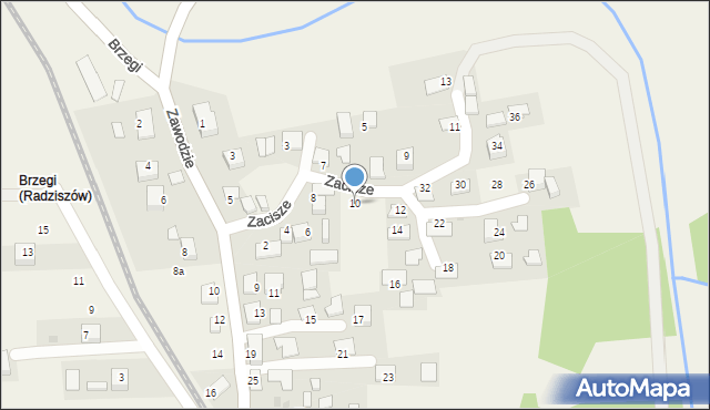 Radziszów, Zacisze, 10, mapa Radziszów