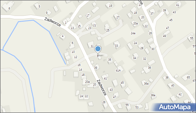 Radziszów, Zadworze, 37, mapa Radziszów