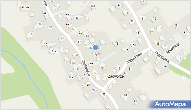 Radziszów, Zadworze, 71, mapa Radziszów