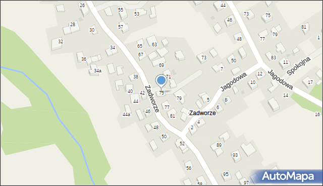 Radziszów, Zadworze, 75, mapa Radziszów
