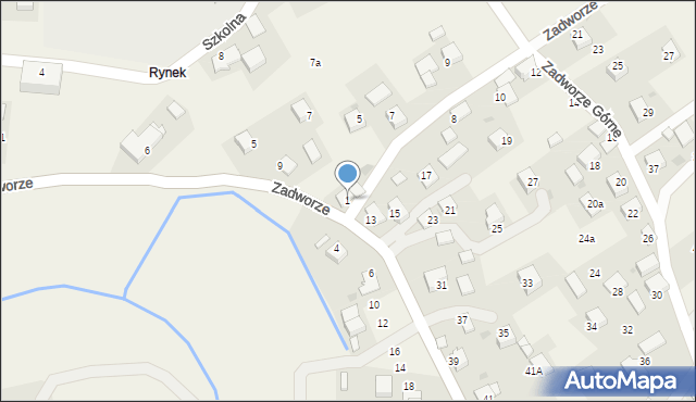 Radziszów, Zadworze Górne, 1, mapa Radziszów