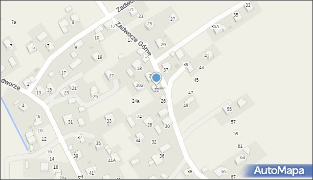 Radziszów, Zadworze Górne, 22, mapa Radziszów