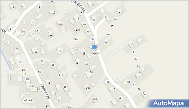 Radziszów, Zadworze Górne, 30, mapa Radziszów
