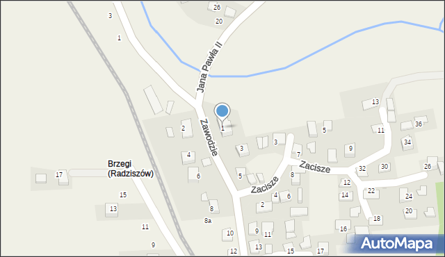 Radziszów, Zawodzie, 1, mapa Radziszów