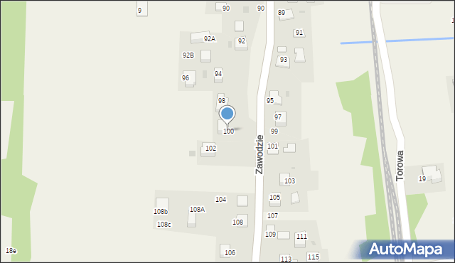 Radziszów, Zawodzie, 100, mapa Radziszów