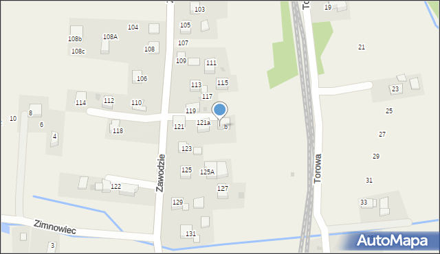 Radziszów, Zawodzie, 121b, mapa Radziszów