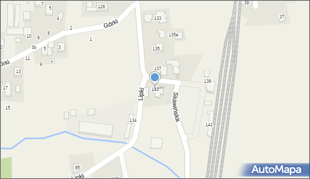 Radziszów, Zawodzie, 143, mapa Radziszów