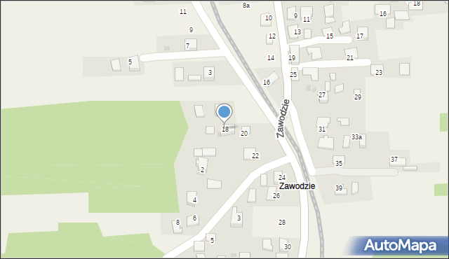 Radziszów, Zawodzie, 18, mapa Radziszów