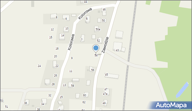 Radziszów, Zawodzie, 54, mapa Radziszów