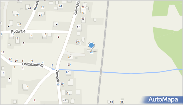 Radziszów, Zawodzie, 61, mapa Radziszów