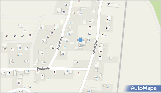 Radziszów, Zawodzie, 68, mapa Radziszów