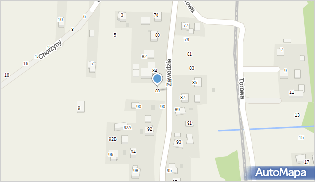 Radziszów, Zawodzie, 88, mapa Radziszów
