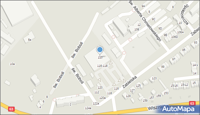 Radzyń Podlaski, Zabielska, 110, mapa Radzyń Podlaski