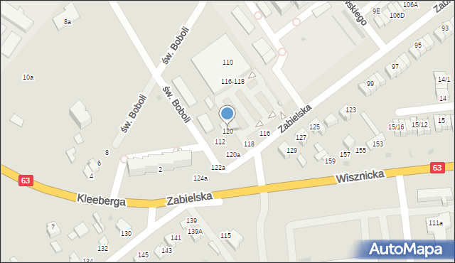 Radzyń Podlaski, Zabielska, 120, mapa Radzyń Podlaski