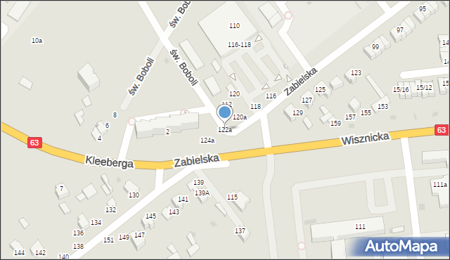 Radzyń Podlaski, Zabielska, 122a, mapa Radzyń Podlaski