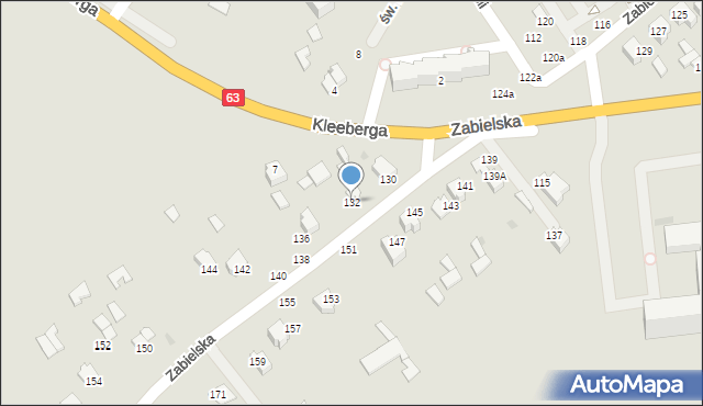 Radzyń Podlaski, Zabielska, 132, mapa Radzyń Podlaski