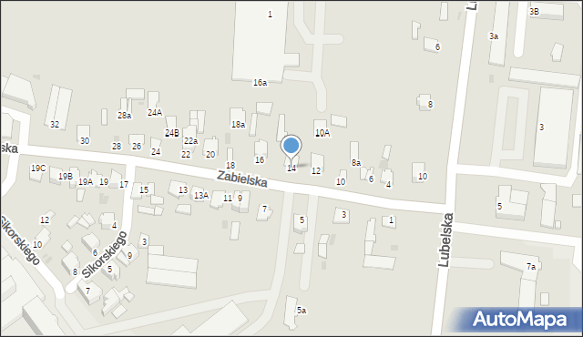 Radzyń Podlaski, Zabielska, 14, mapa Radzyń Podlaski