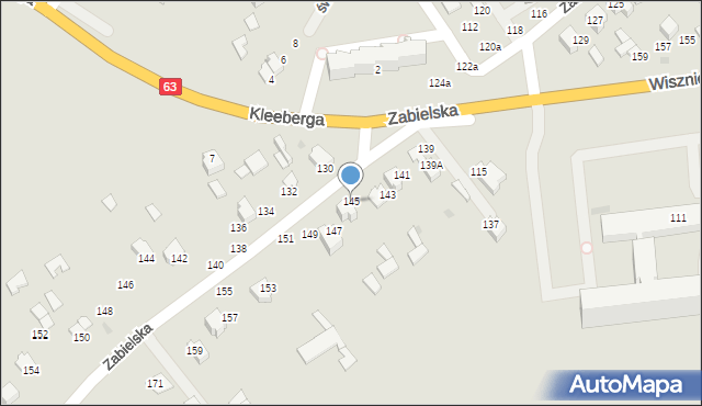 Radzyń Podlaski, Zabielska, 145, mapa Radzyń Podlaski