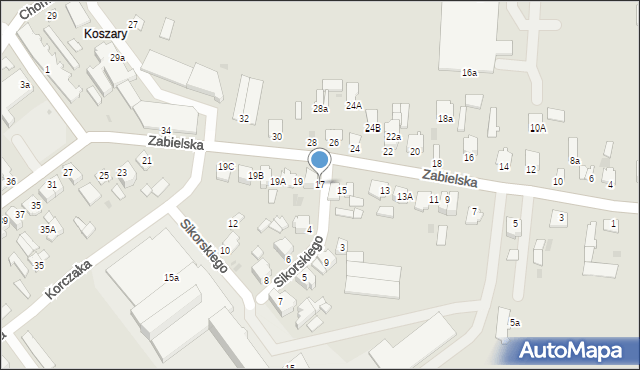 Radzyń Podlaski, Zabielska, 17, mapa Radzyń Podlaski