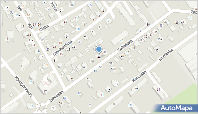 Radzyń Podlaski, Zabielska, 44, mapa Radzyń Podlaski