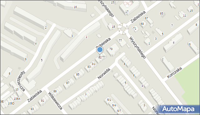 Radzyń Podlaski, Zabielska, 81, mapa Radzyń Podlaski