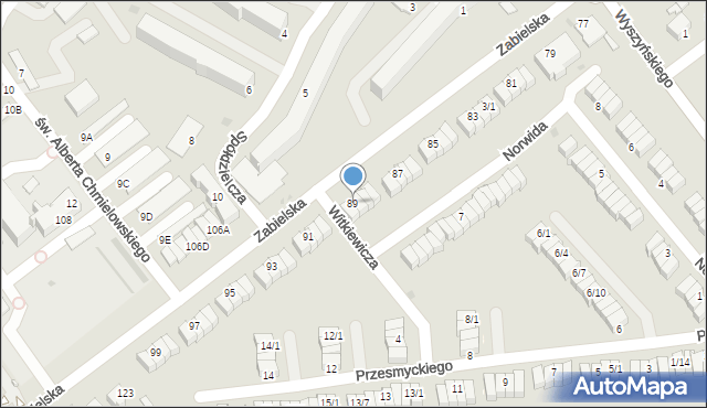 Radzyń Podlaski, Zabielska, 89, mapa Radzyń Podlaski