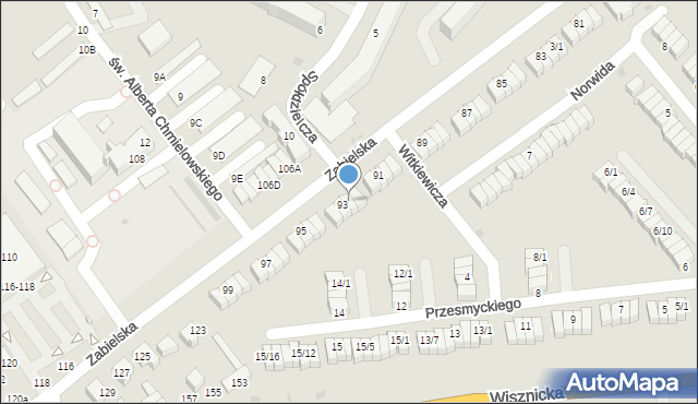 Radzyń Podlaski, Zabielska, 93/2, mapa Radzyń Podlaski