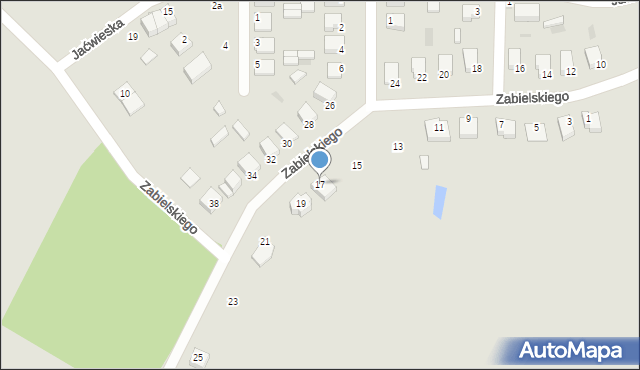 Rajgród, Zabielskiego Franciszka, 17, mapa Rajgród