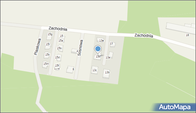 Rakoniewice Wieś, Zachodnia, 13d, mapa Rakoniewice Wieś