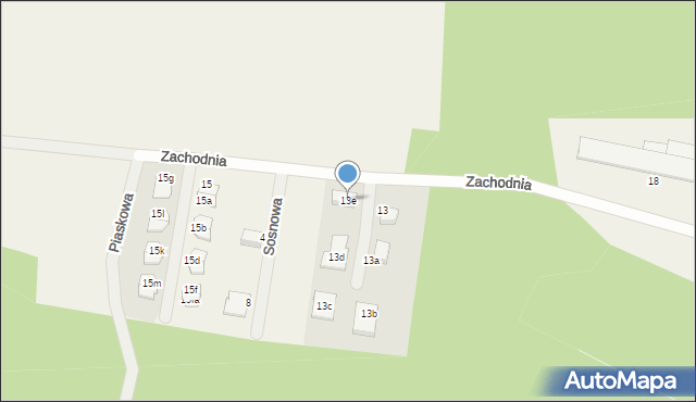 Rakoniewice Wieś, Zachodnia, 13e, mapa Rakoniewice Wieś