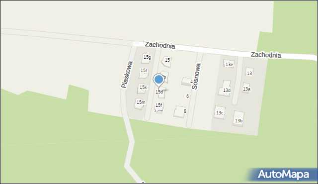Rakoniewice Wieś, Zachodnia, 15d, mapa Rakoniewice Wieś
