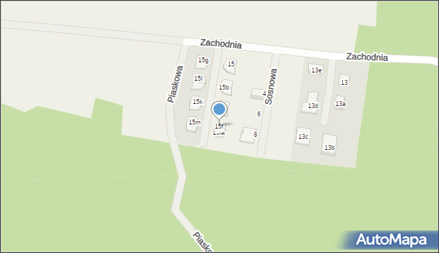 Rakoniewice Wieś, Zachodnia, 15f, mapa Rakoniewice Wieś