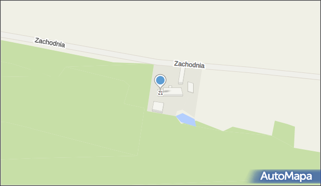 Rakoniewice Wieś, Zachodnia, 21, mapa Rakoniewice Wieś