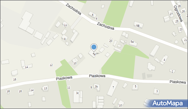 Rakoniewice Wieś, Zachodnia, 7a, mapa Rakoniewice Wieś