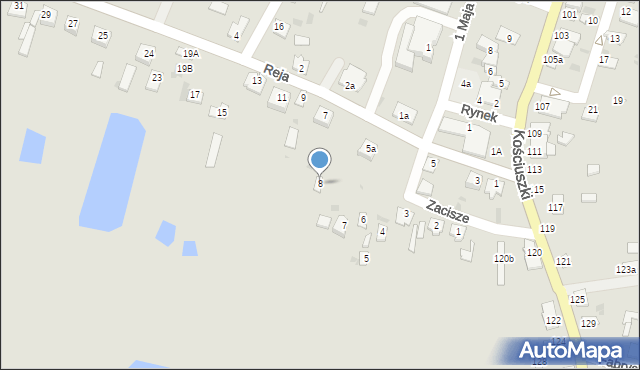 Rejowiec, Zacisze, 8, mapa Rejowiec