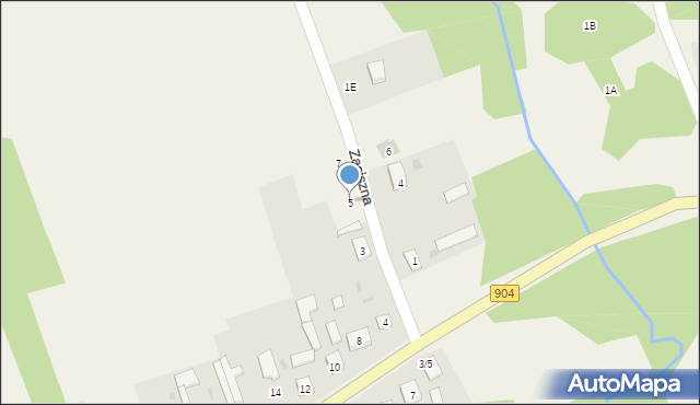 Rększowice, Zaciszna, 5, mapa Rększowice