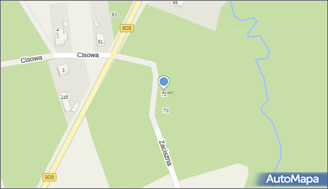 Rększowice, Zaciszna, 72, mapa Rększowice