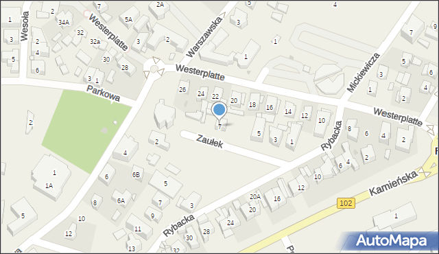 Rewal, Zaułek, 7, mapa Rewal