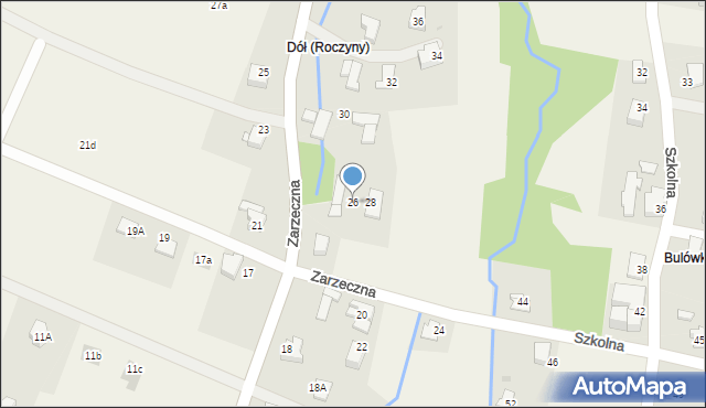 Roczyny, Zarzeczna, 26, mapa Roczyny