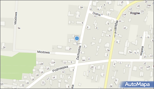 Rogów, Zachodnia, 2, mapa Rogów