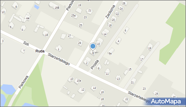 Ruda, Zaciszna, 6, mapa Ruda