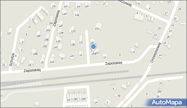 Ruda Śląska, Zapolskiej Gabrieli, 10A, mapa Rudy Śląskiej