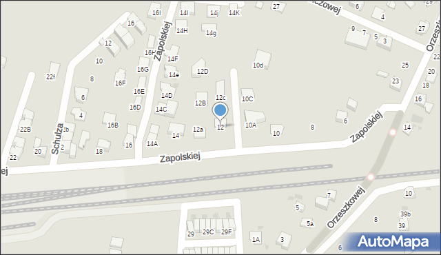 Ruda Śląska, Zapolskiej Gabrieli, 12, mapa Rudy Śląskiej