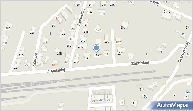 Ruda Śląska, Zapolskiej Gabrieli, 12a, mapa Rudy Śląskiej