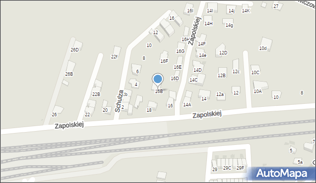 Ruda Śląska, Zapolskiej Gabrieli, 16B, mapa Rudy Śląskiej