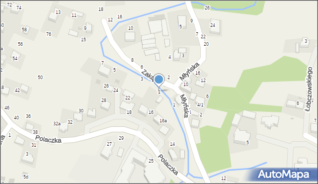 Rudawa, Zakątek, 1, mapa Rudawa