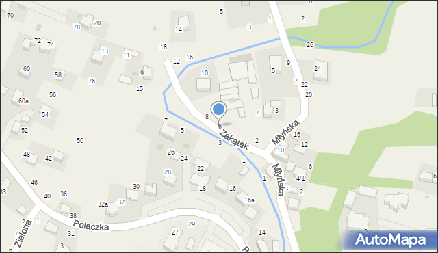 Rudawa, Zakątek, 6, mapa Rudawa