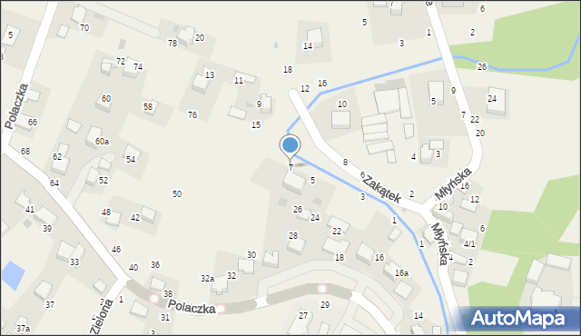 Rudawa, Zakątek, 7, mapa Rudawa