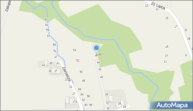 Rudawa, Zarzecze, 46, mapa Rudawa